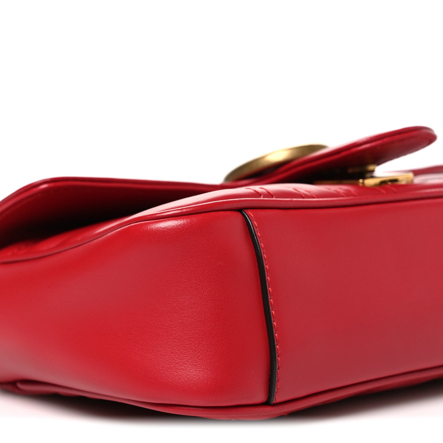 Calfskin Matelasse Mini GG Marmont Shoulder Bag Hibiscus Red
