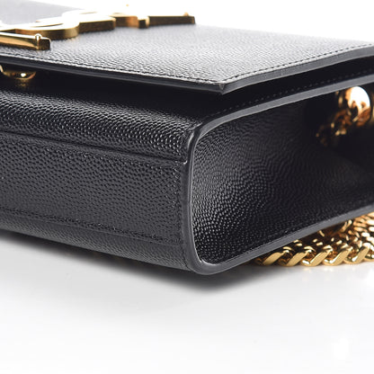 Saint Laurent Grain De Poudre Small Monogram Kate Satchel Black 9 of 9