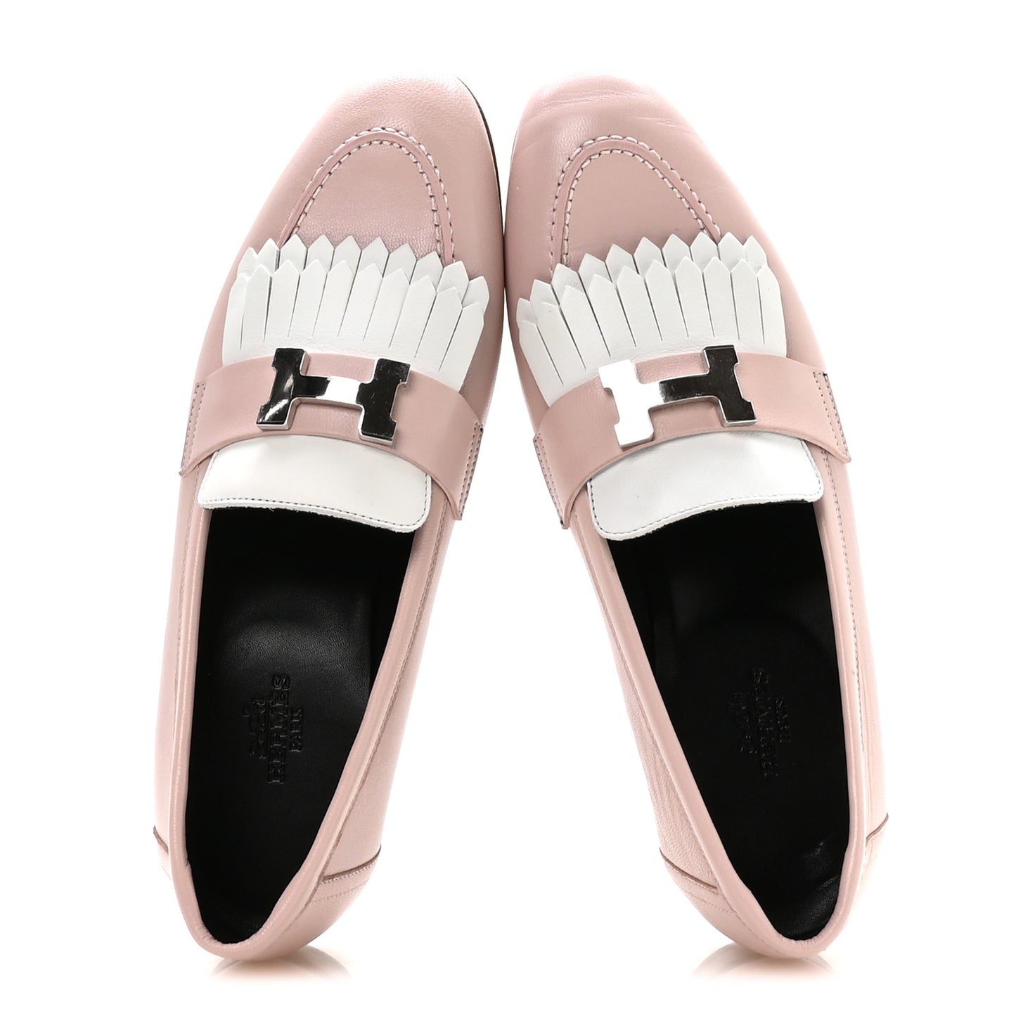Goatskin Womens Royal Loafers 37.5 Rose Porcelain White