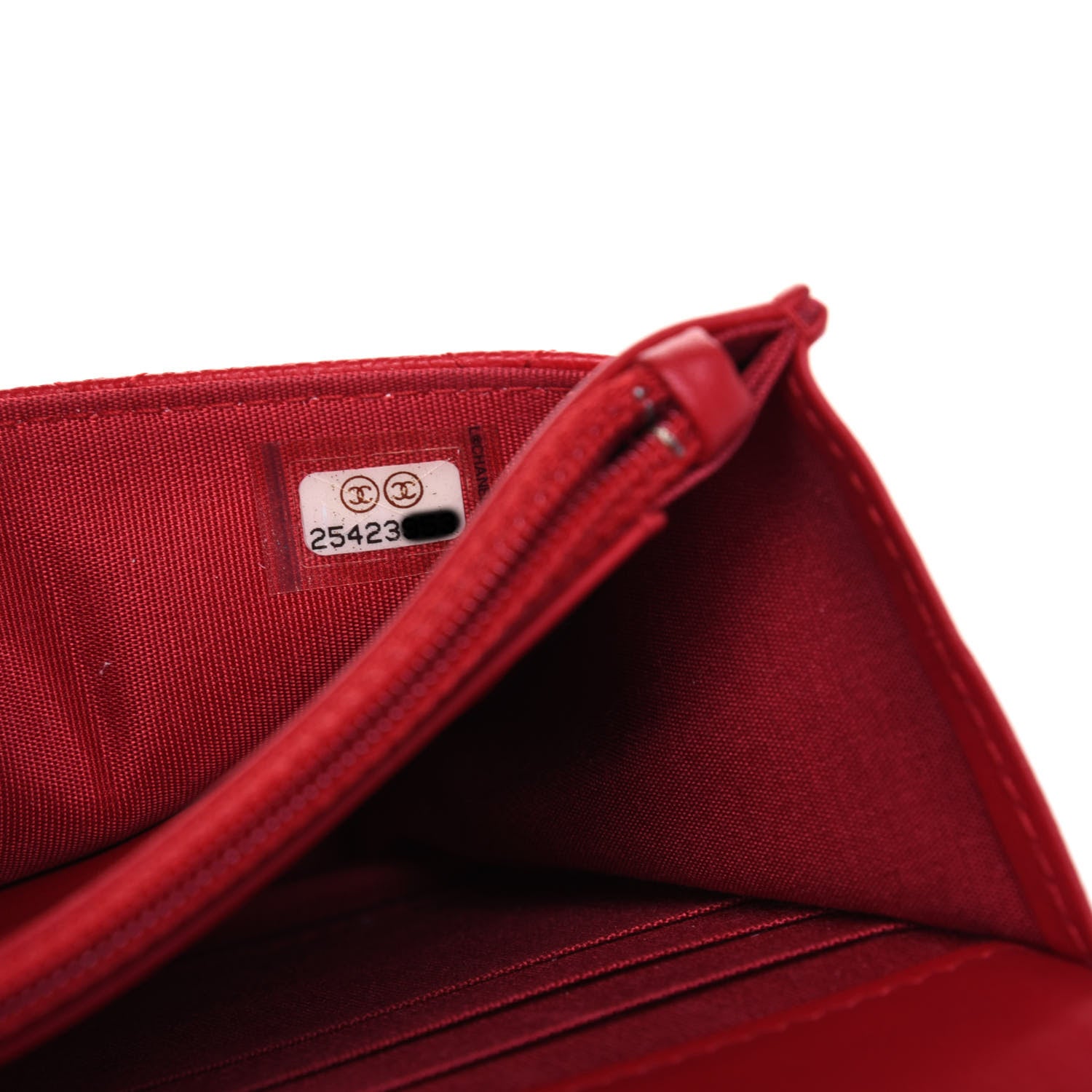 Chanel Caviar Quilted CC Filigree Wallet On Chain WOC Red 7 of 12