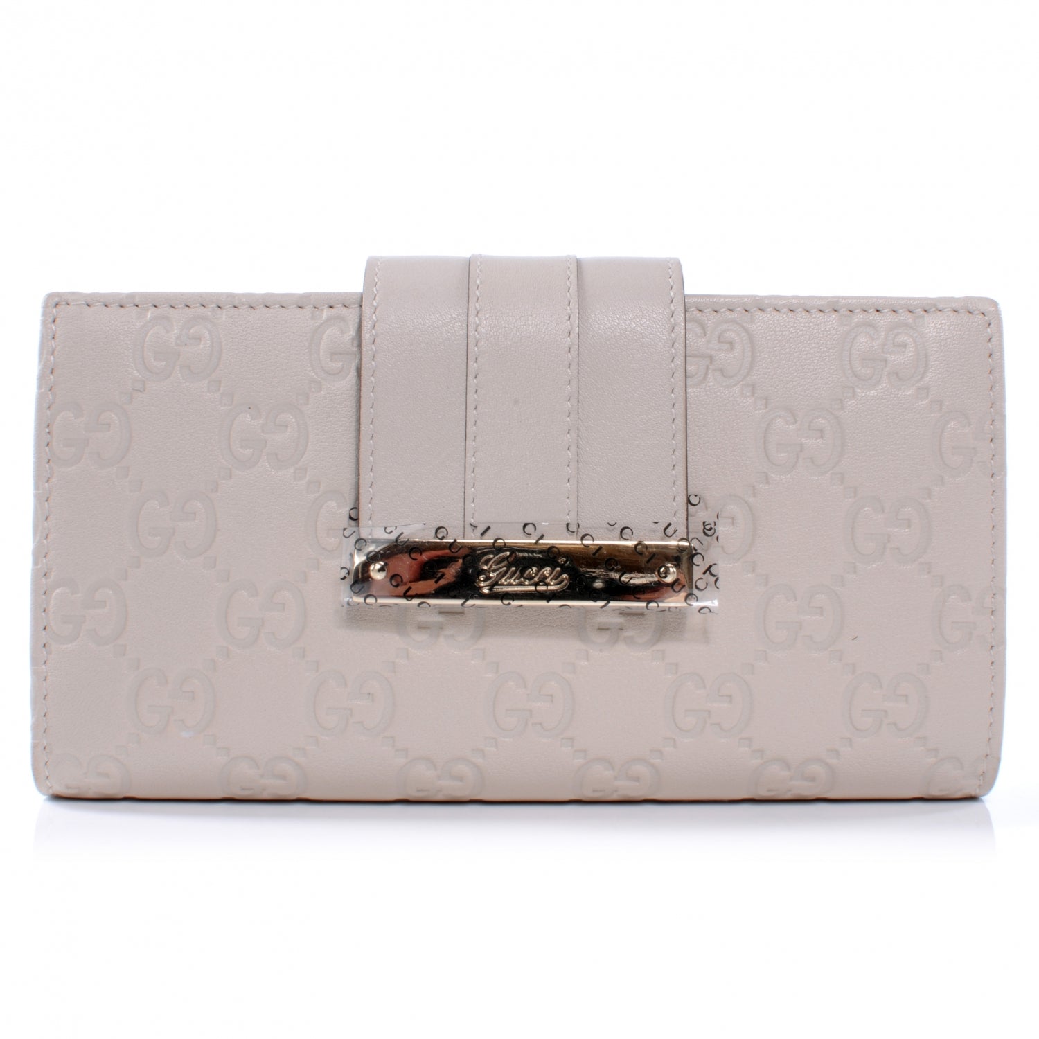 Gucci Guccissima Ladies Web Long Wallet Off White 1 of 8