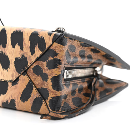 Balenciaga Grained Calfskin Leopard Print Papier Mini A4 Zip Around Tote Beige 11 of 15