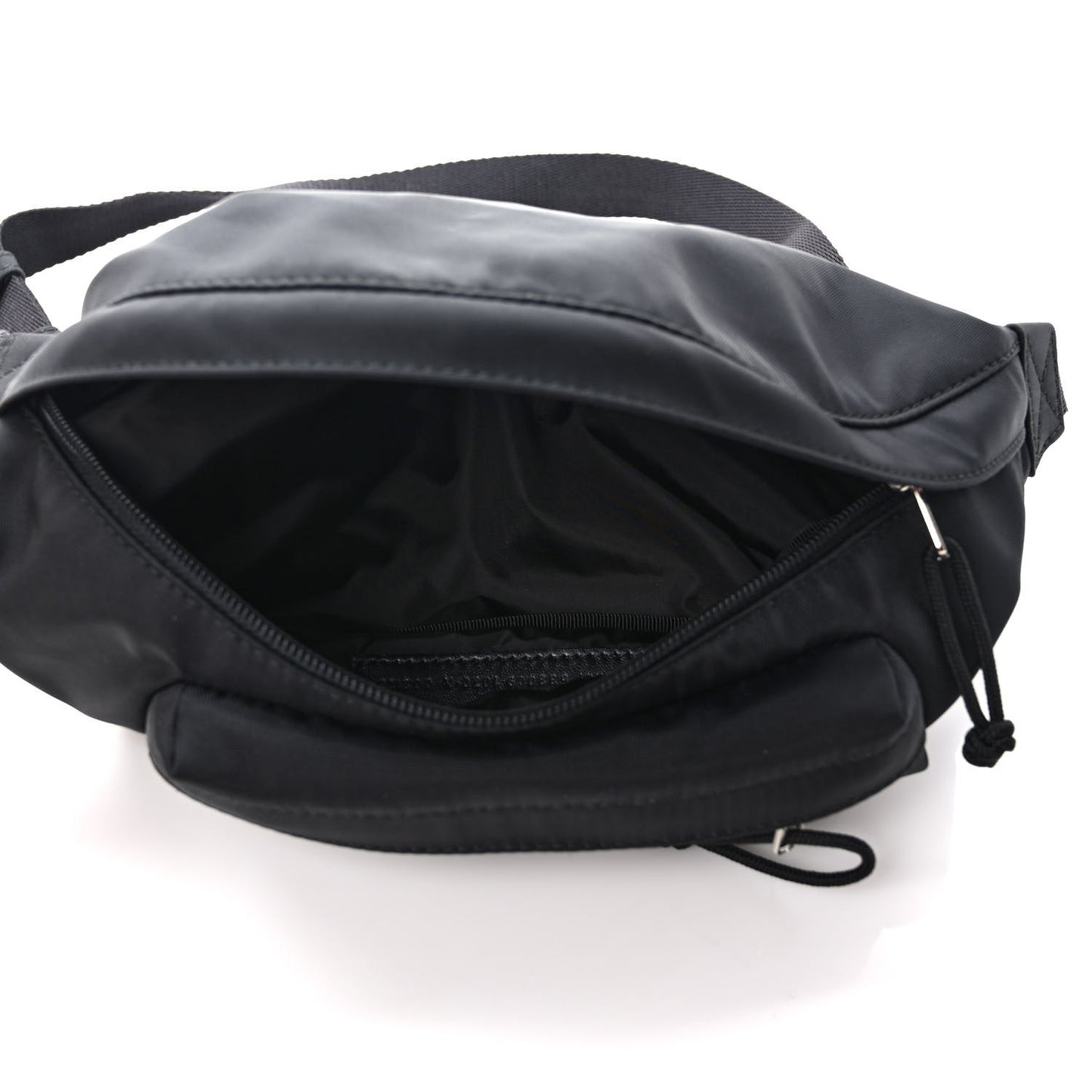 Textured Sport Nylon Logo Embroidered Wheel Beltpack Black