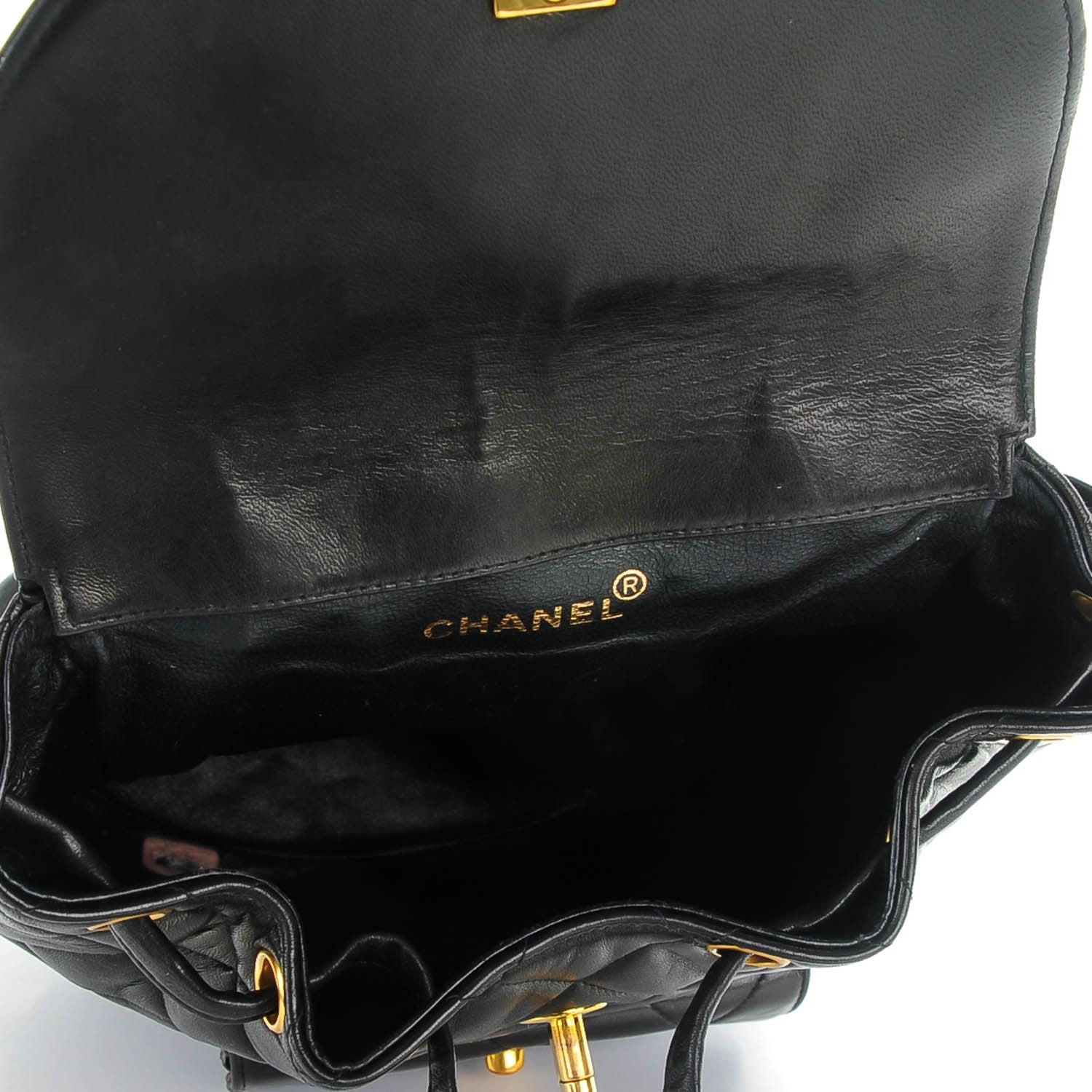 Chanel Lambskin Quilted Backpack Black 5 of 9