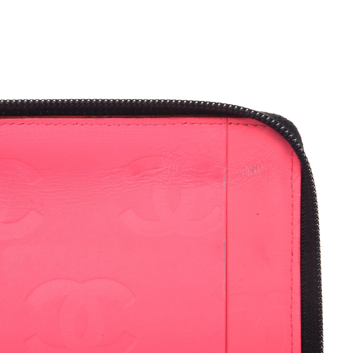 Chanel Calfskin Cambon Zip Around Organizer Wallet Black White 11 of 14
