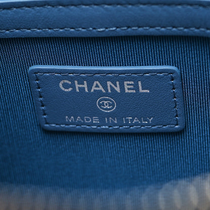Chanel Denim Chain Around Quilted Medium Cosmetic Case Blue 6 of 10