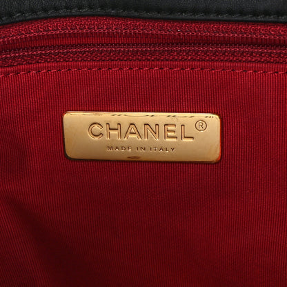 Chanel Lambskin Quilted Chanel 19 East West Shopping Bag Black 6 of 10