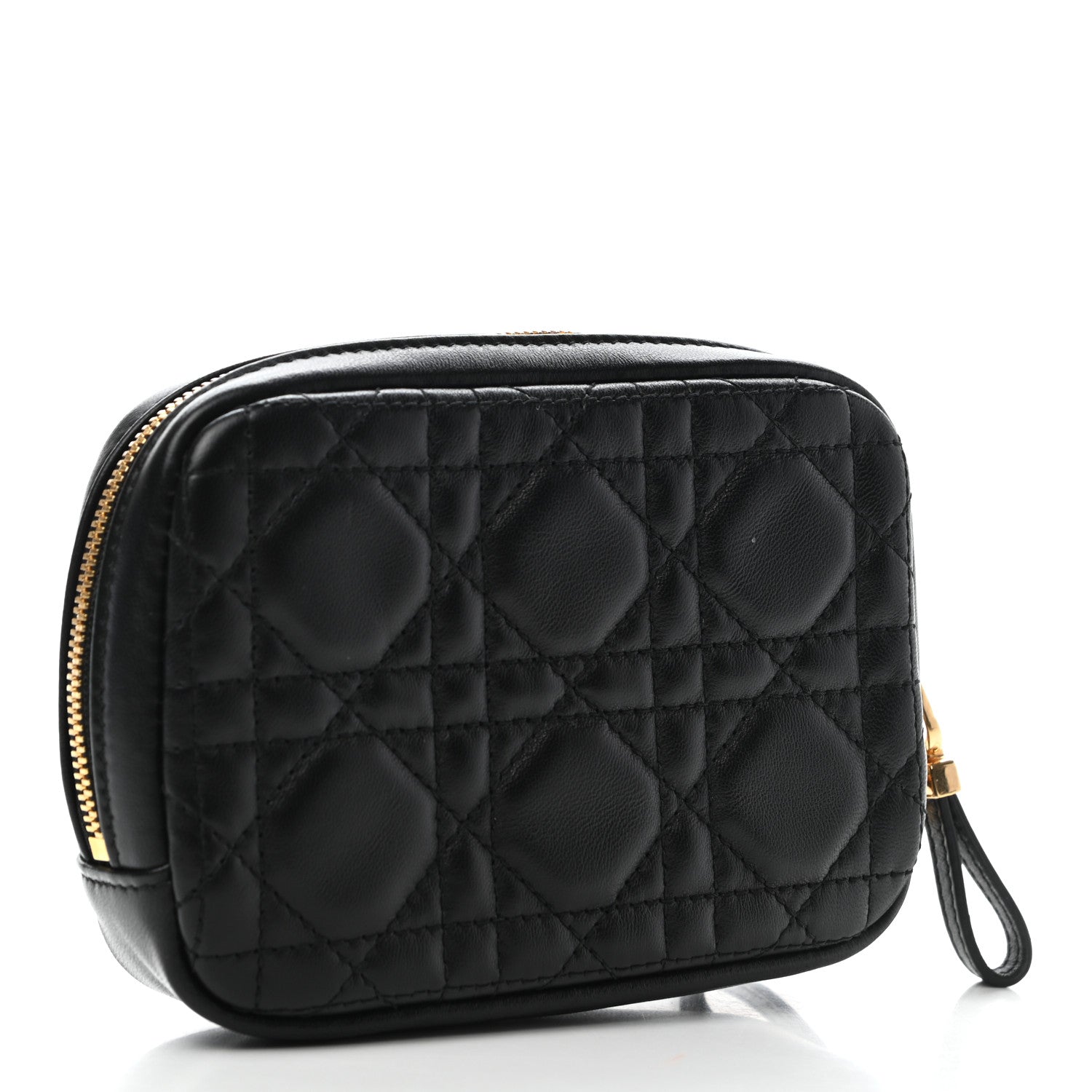 Christian Dior Lambskin Cannage Small Caro Zipped Pouch Black 3 of 9