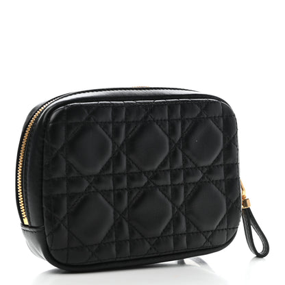 Christian Dior Lambskin Cannage Small Caro Zipped Pouch Black 3 of 9
