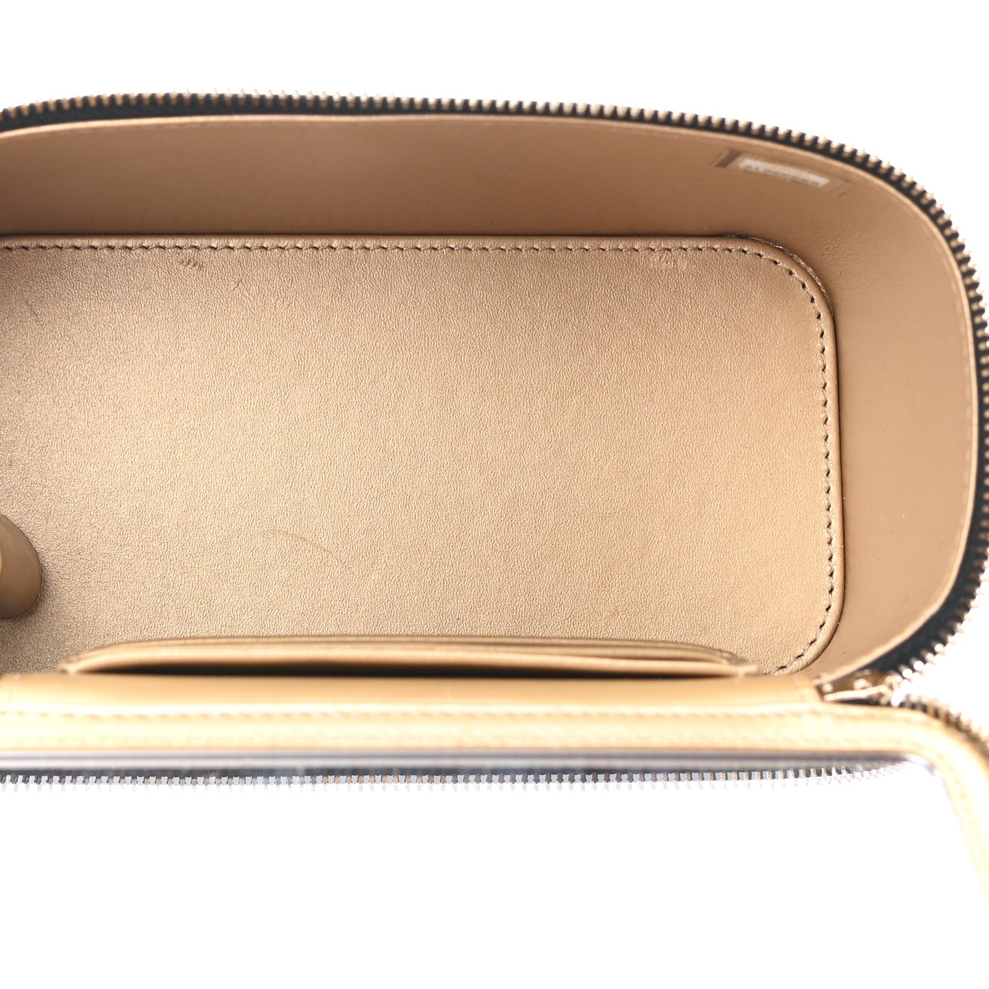 Lambskin Quilted Small Pearl Crush Vanity Case With Chain Black