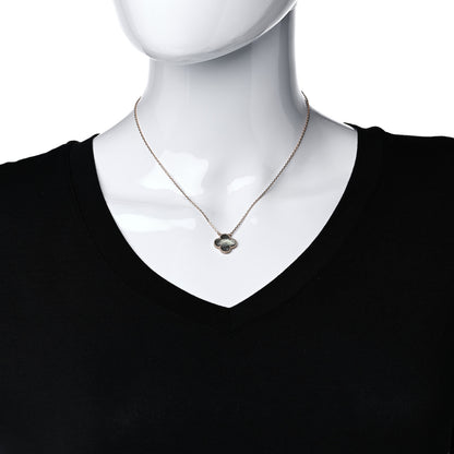 Van Cleef & Arpels 18K Rose Gold Gray Mother of Pearl Vintage Alhambra Pendant Necklace 2 of 9