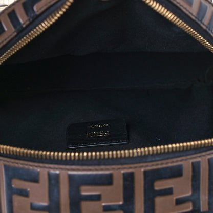 Fendi Vitello Bi-Color FF 1974 Embossed Mini Backpack Maya Black 4 of 12