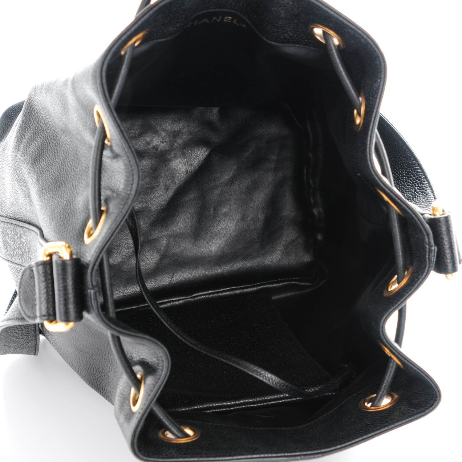 Chanel Caviar CC Drawstring Shoulder Bag Black 6 of 9
