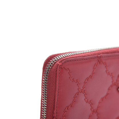 Chanel Calfskin Double Stitch Hamptons Zip Around Wallet Red 11 of 11