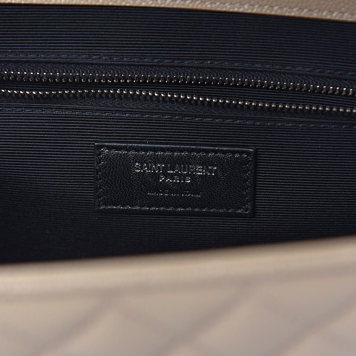 Grain De Poudre Large Tri-Quilt Monogram Satchel Dark Beige