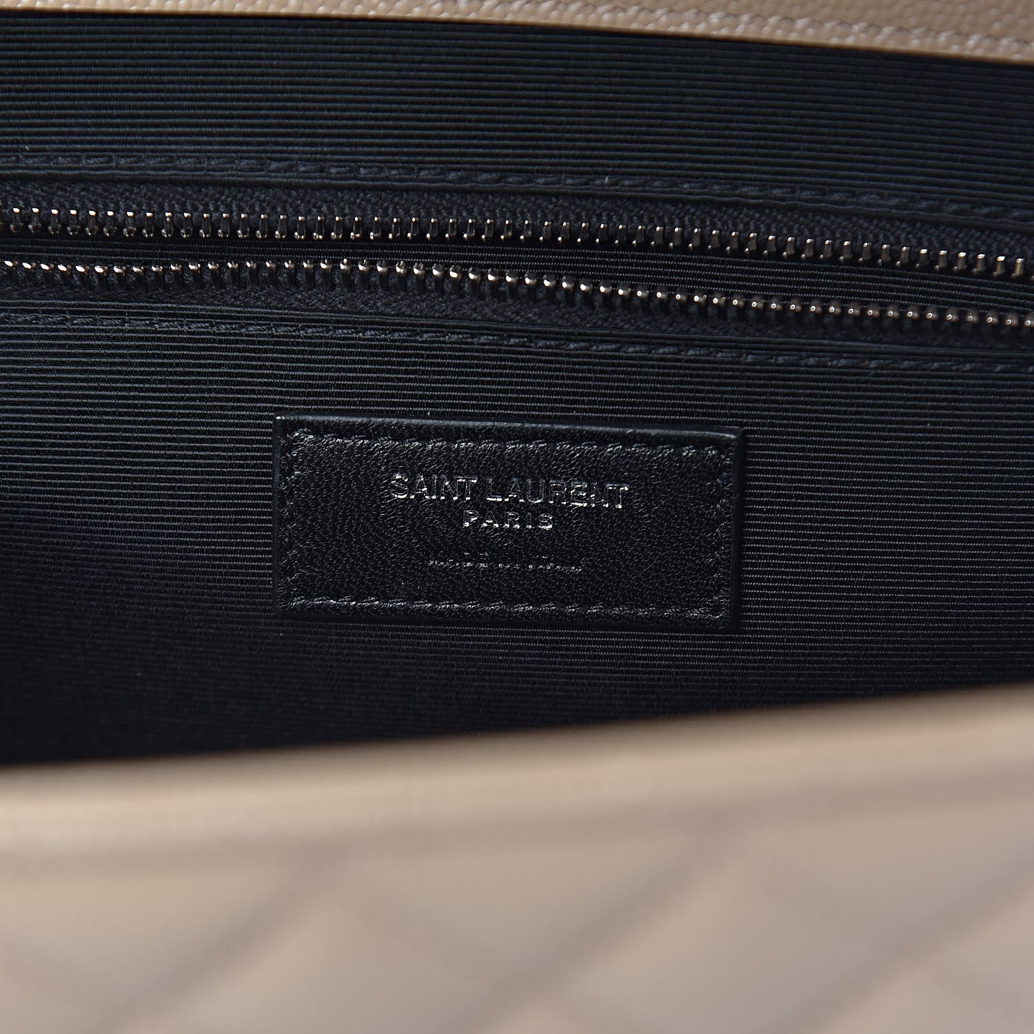 Saint Laurent Grain De Poudre Large Tri-Quilt Monogram Satchel Dark Beige 6 of 10