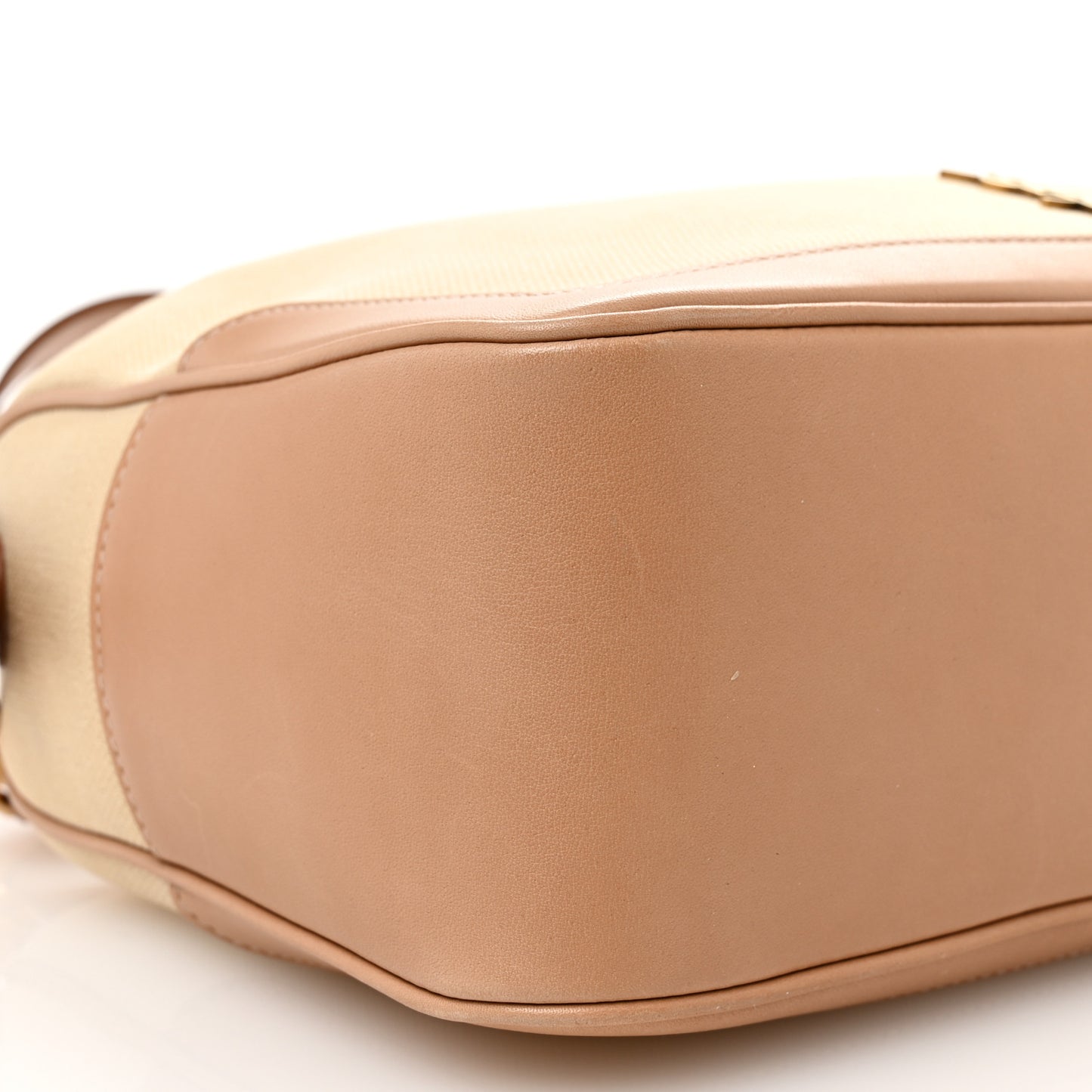 Canvas Calfskin Camera Supple Bag Avorio Vintage Brown