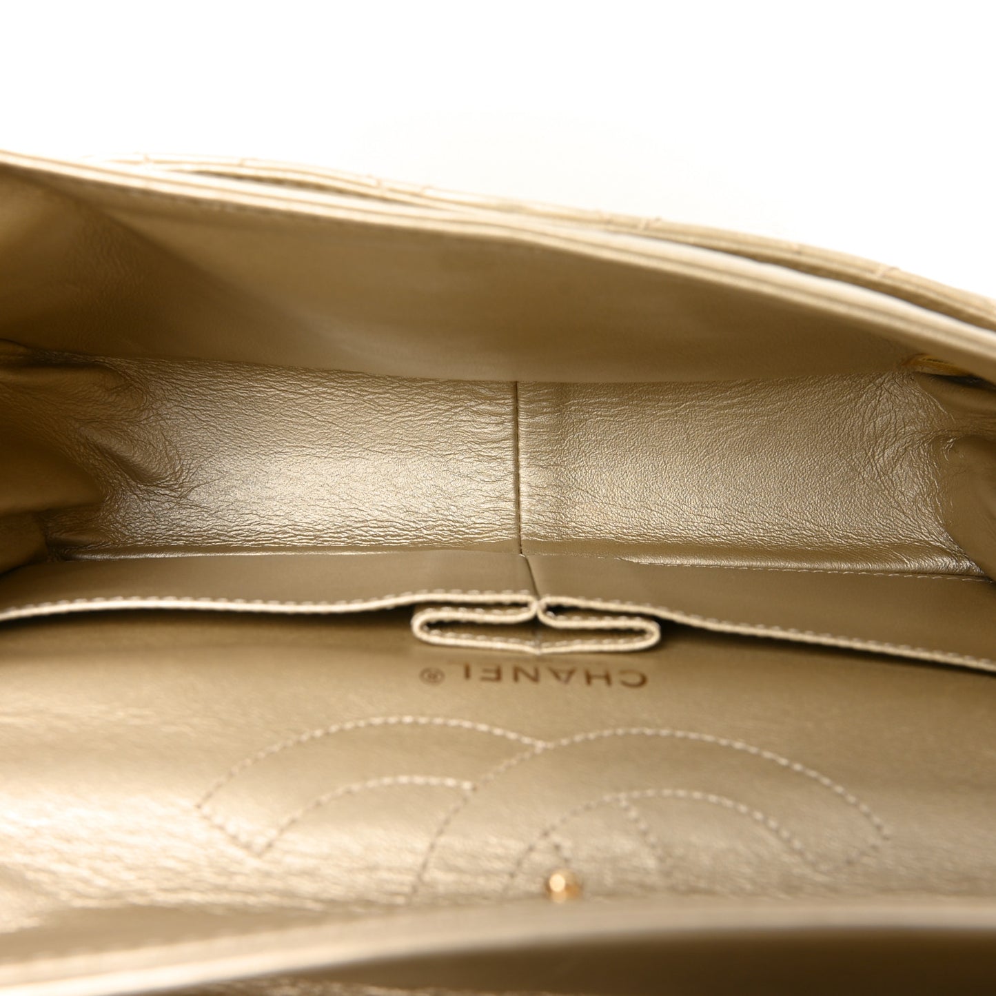 Metallic Aged Calfskin Quilted 2.55 Reissue 226 Flap Pale Gold