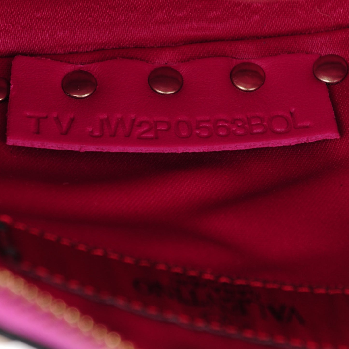 Vitello Rockstud Double Zip Compartment Clutch Wristlet Bag Fuxia