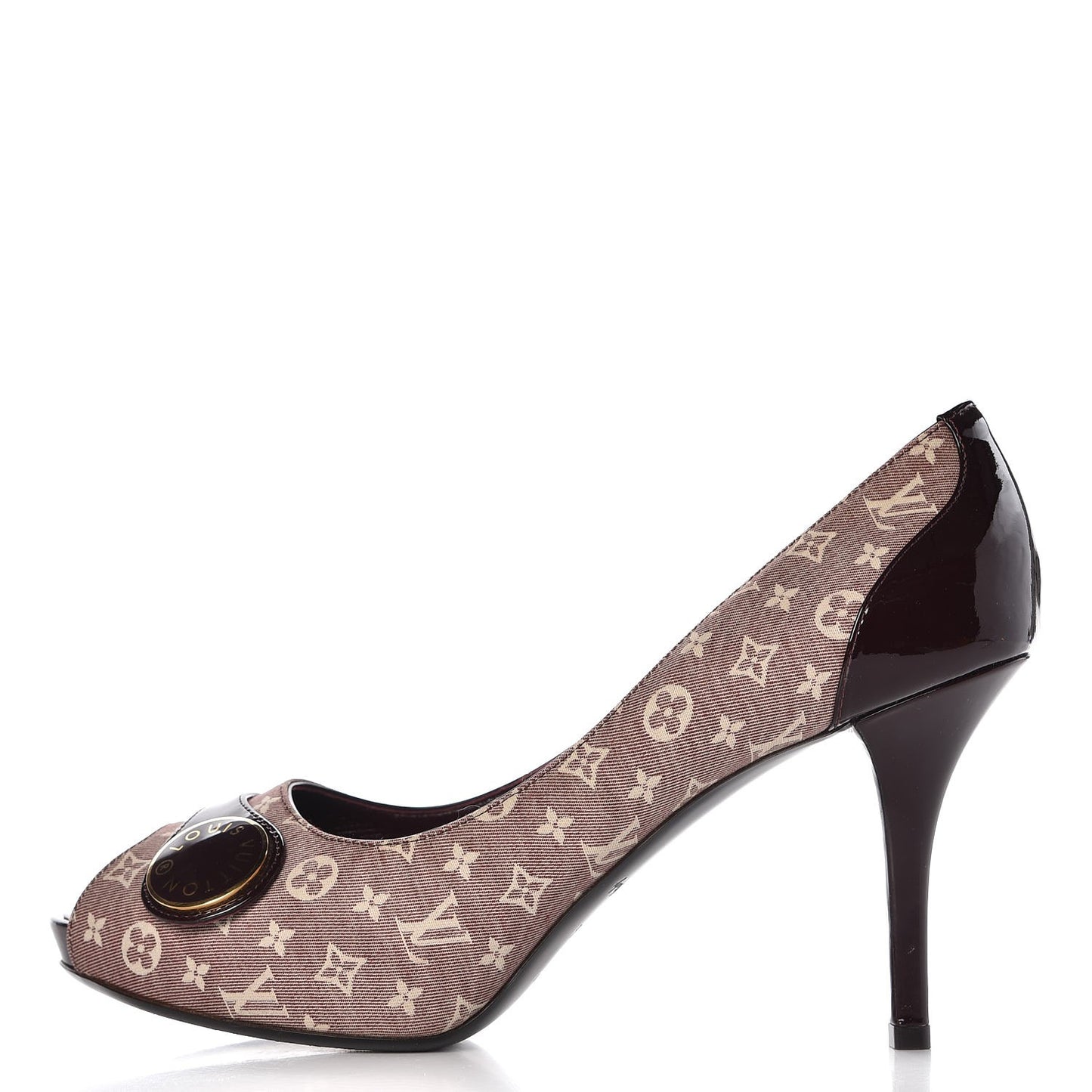Monogram Idylle Judy Open Toe Pumps 38.5 Sepia
