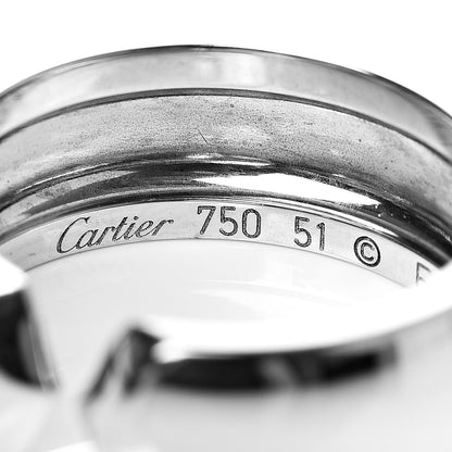 Cartier 18K White Gold 7mm C De Ring 51 5.75 4 of 5