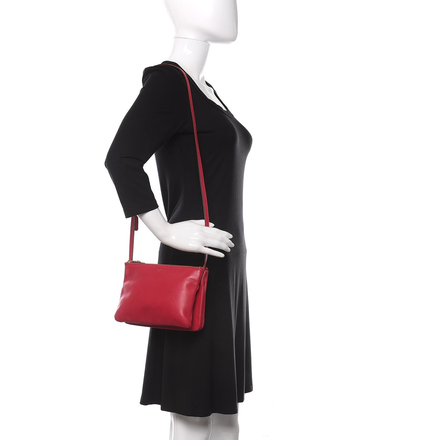 Lambskin Small Trio Crossbody Bag Fuchsia