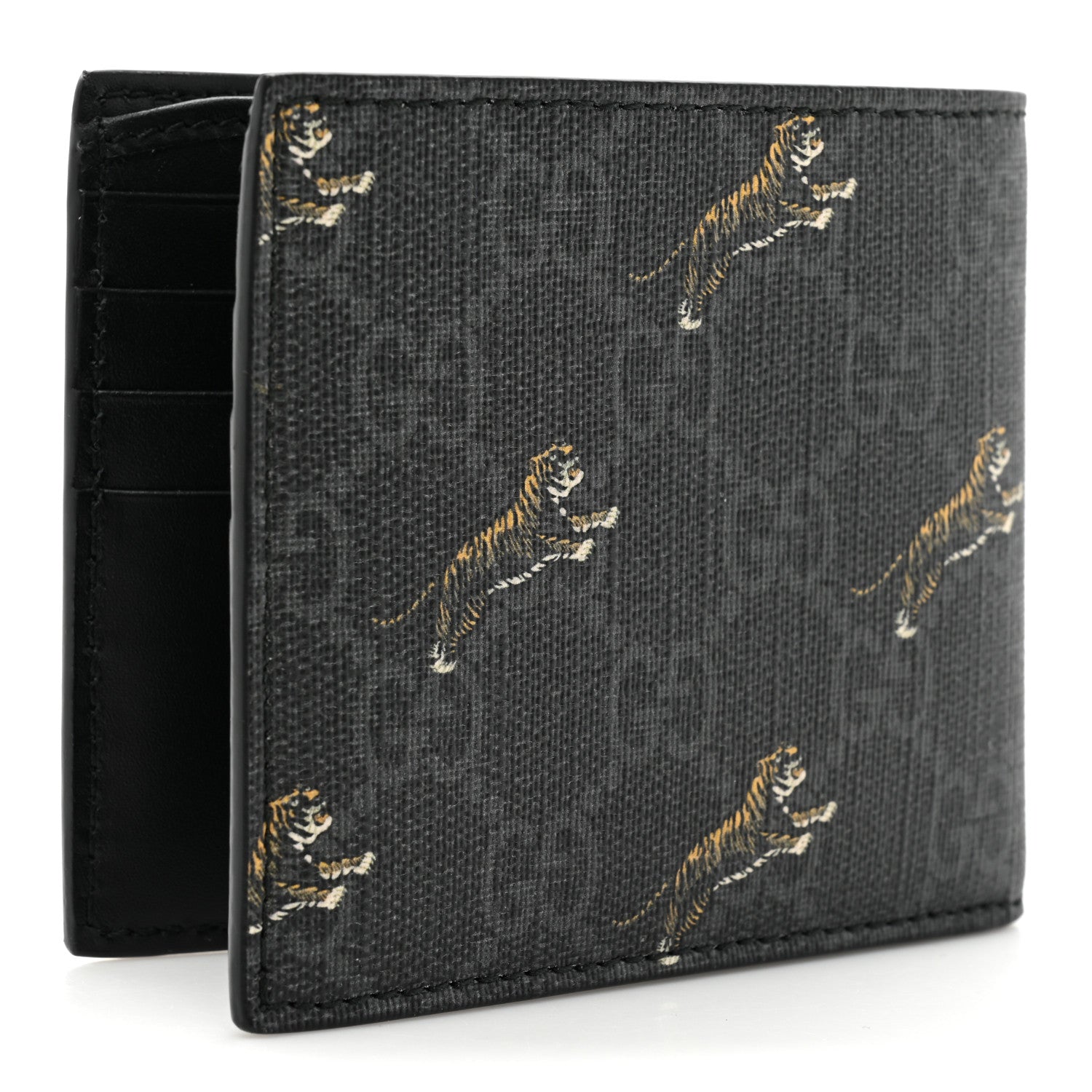 Gucci GG Supreme Monogram Tigers Wallet Black Multicolor 3 of 12