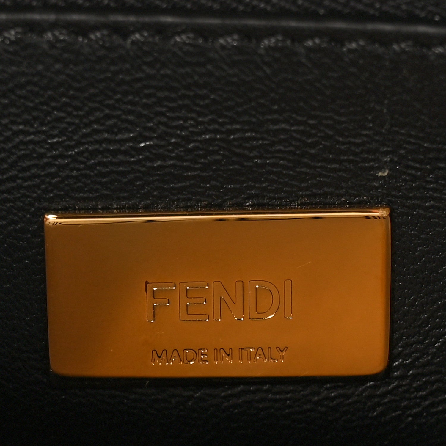 Fendi Shearling Nappa Macro FF 1974 Mini Peekaboo Iconic Satchel Tobacco Black 6 of 9