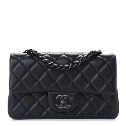 Chanel Lambskin Quilted Mini Rectangular Flap So Black 1 of 9