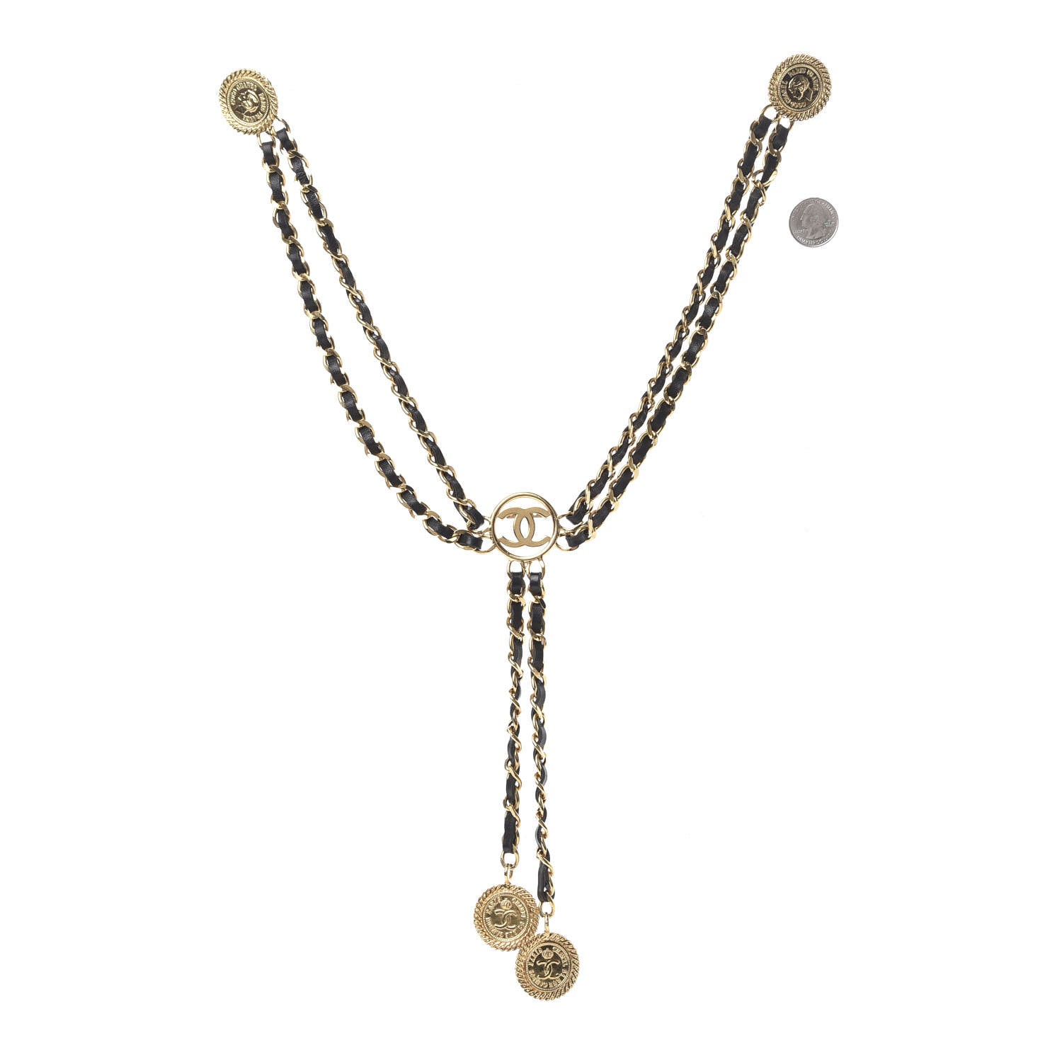 Chanel Lambskin Multi Strand Medallion Brooch Gold 3 of 6
