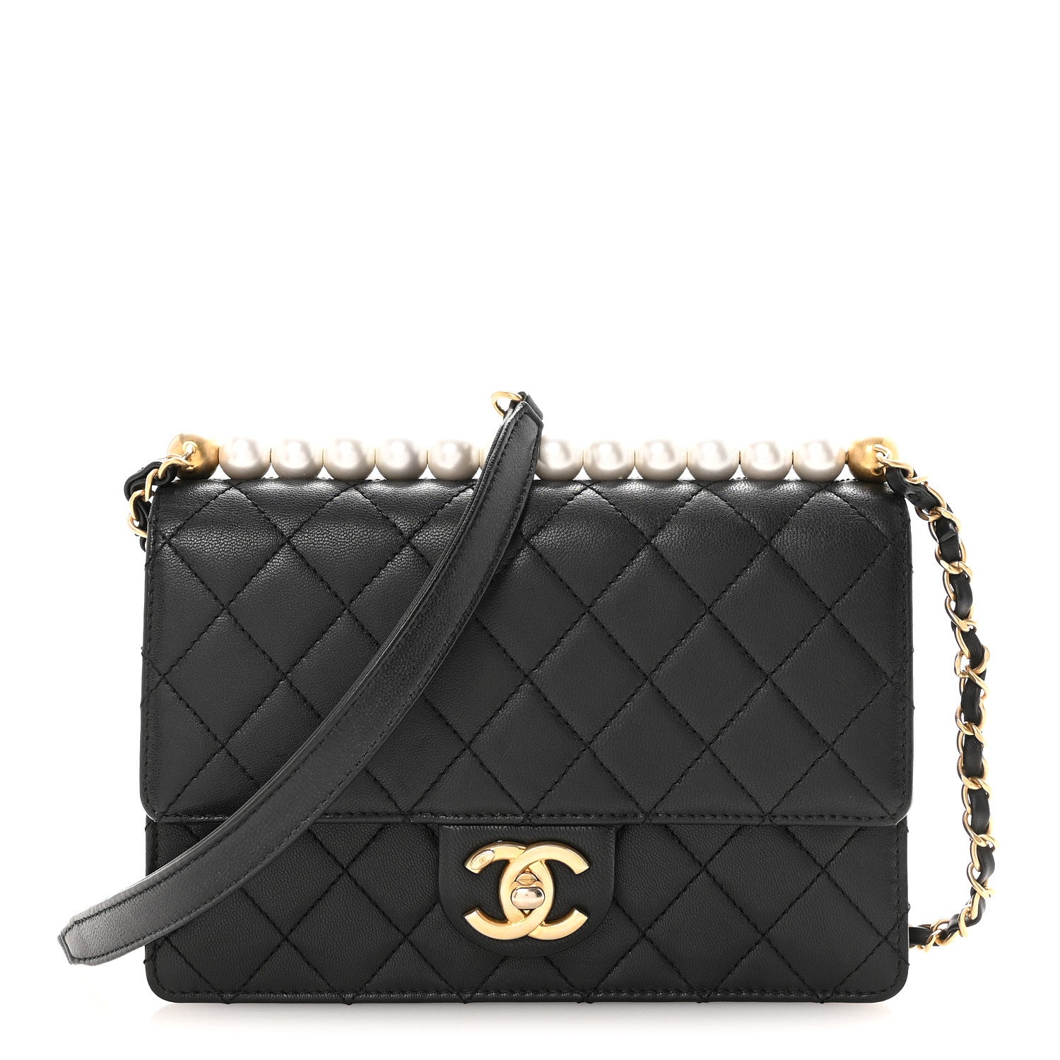 Chanel Goatskin Quilted Small Chic Pearls Flap Black 1 of 10