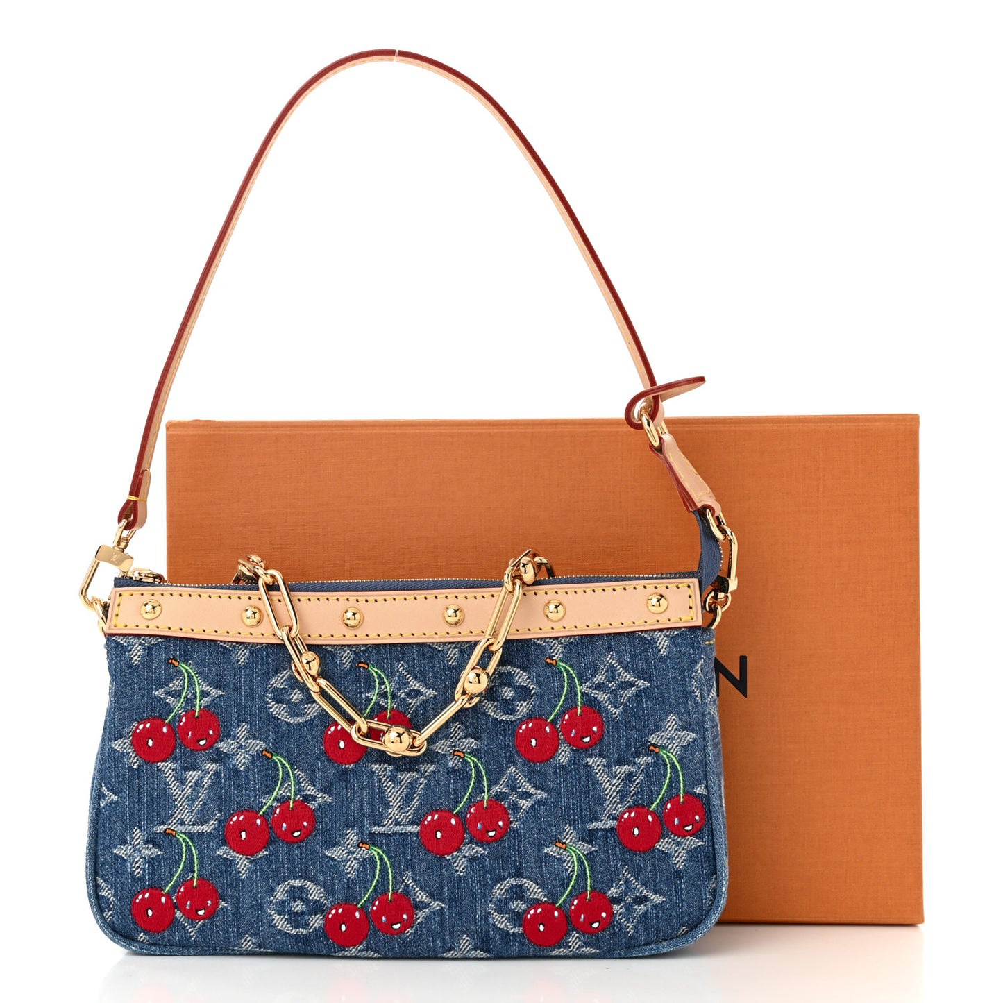 LV X TM Monogram Denim Cerises Pochette Accessories Blue