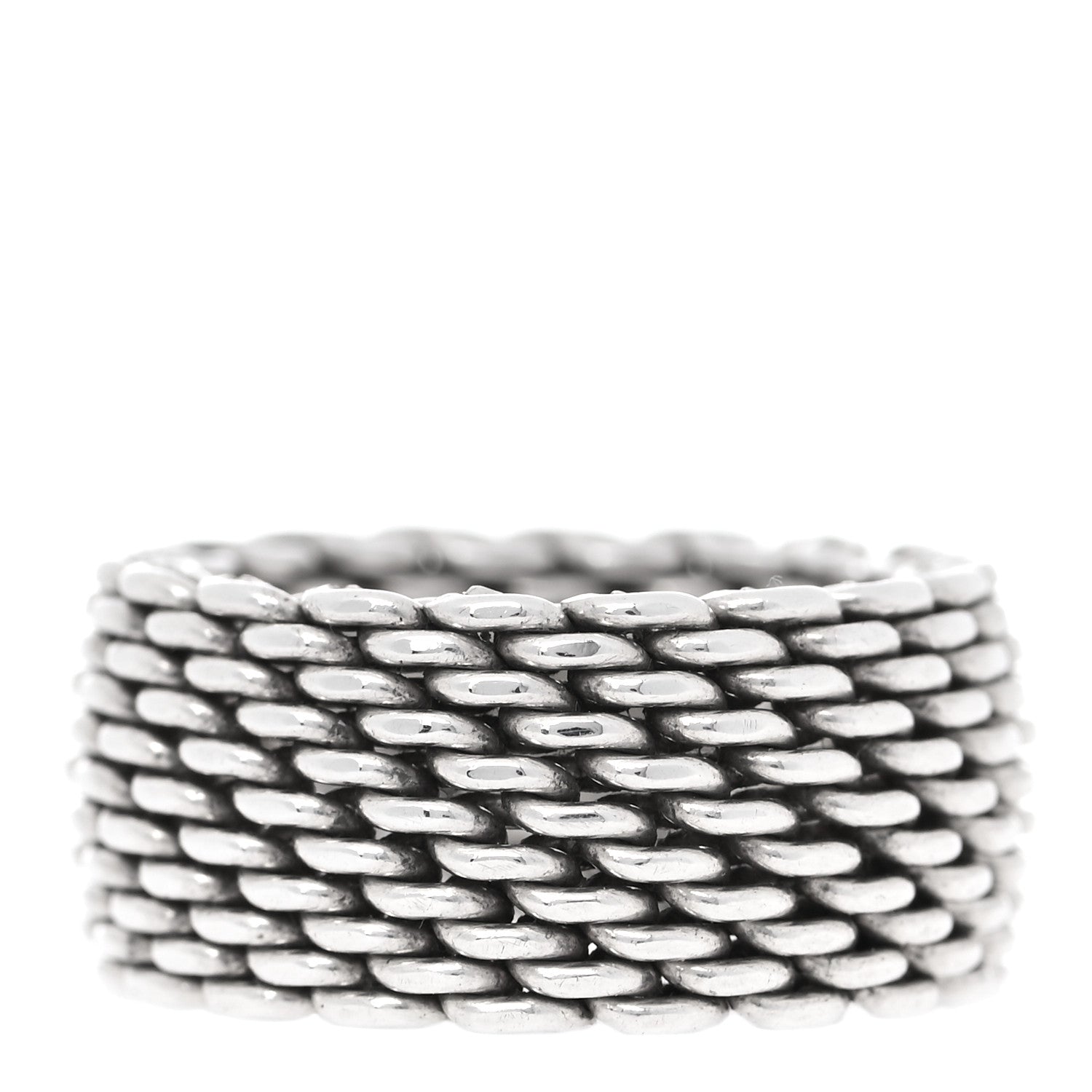 Tiffany Sterling Silver Somerset Mesh Ring 53 6.5 3 of 4