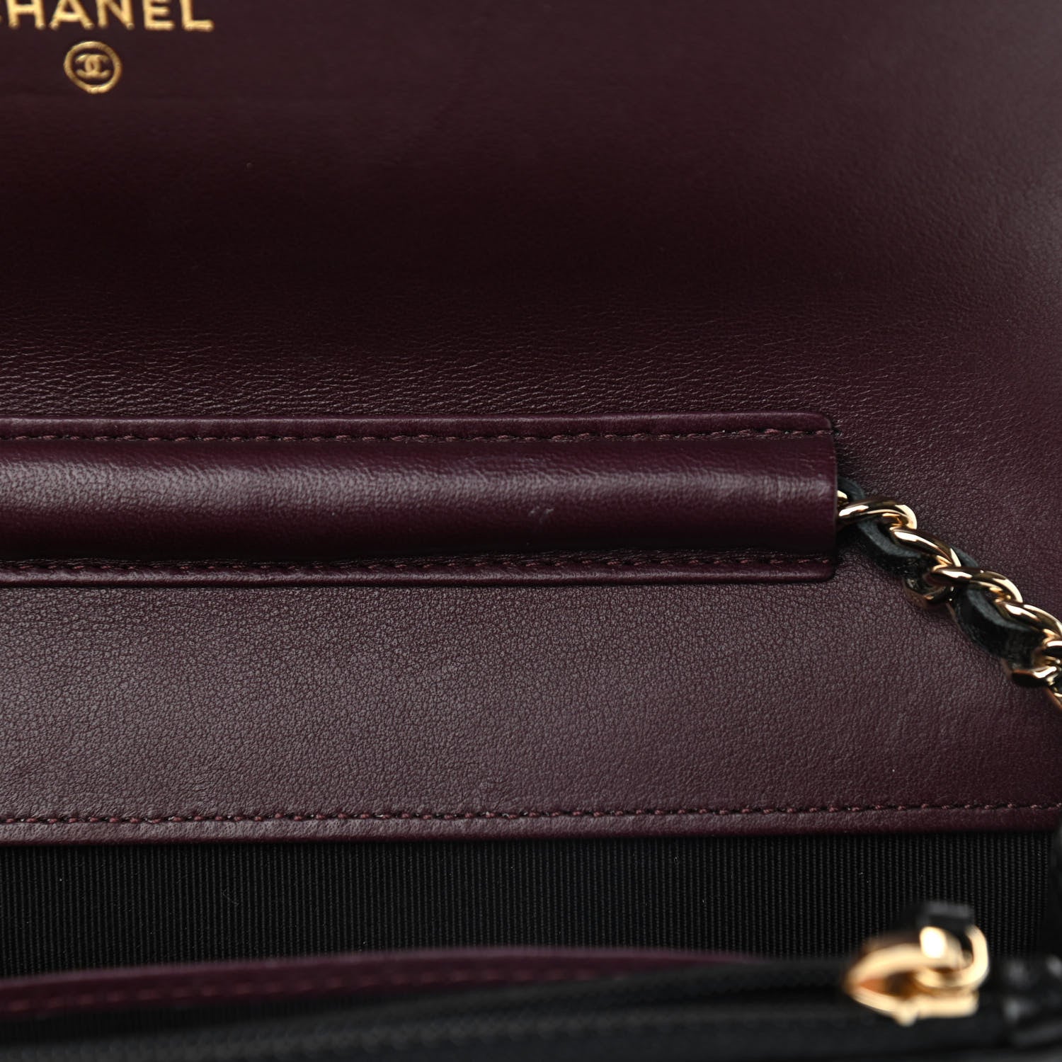 Chanel Lambskin Chevron Quilted Wallet On Chain WOC Black 11 of 11
