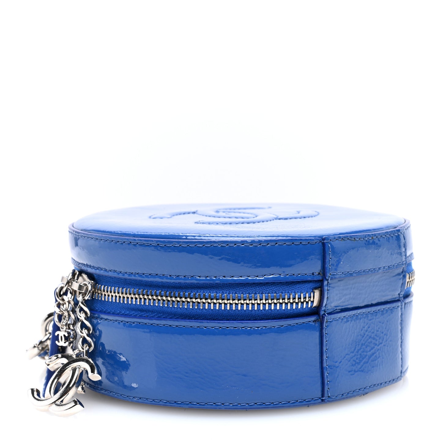 Patent Round As Earth Evening Bag Blue