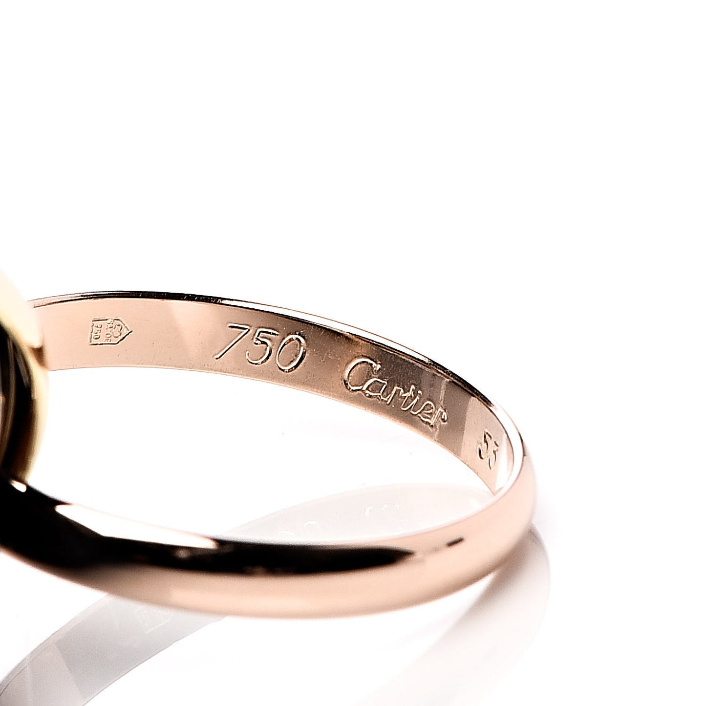 18K Pink Yellow White Gold Small Trinity Ring 53 6.25