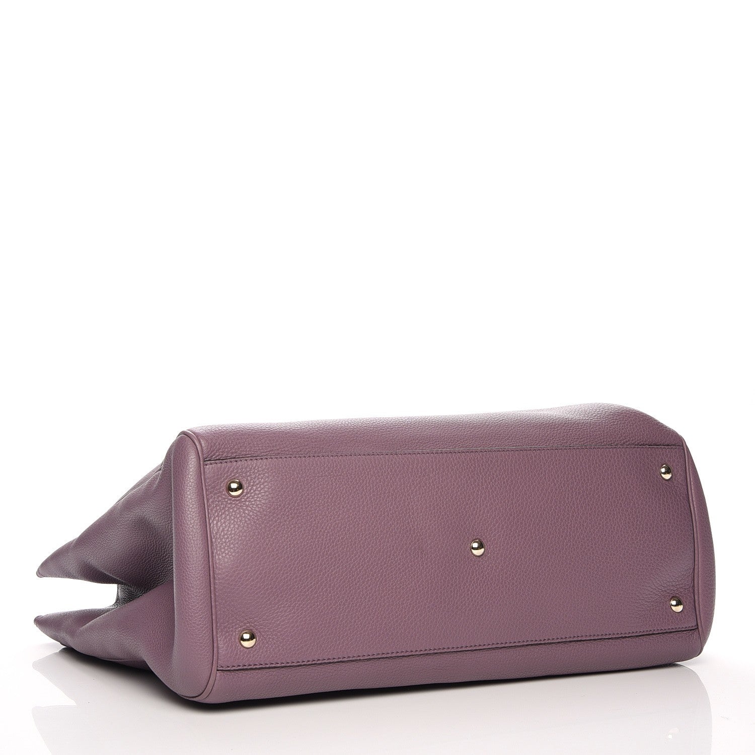 Gucci Calfskin Large Bamboo Shopper Tote Purple 5 of 8