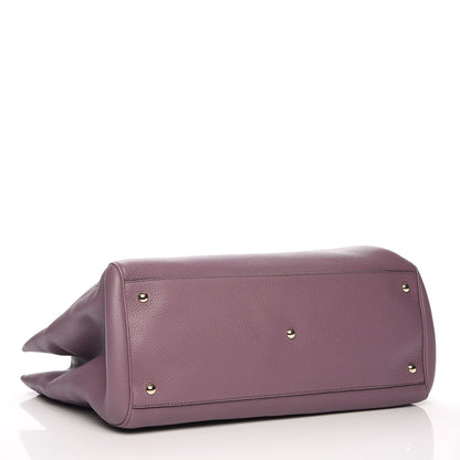 Gucci Calfskin Large Bamboo Shopper Tote Purple 5 of 8