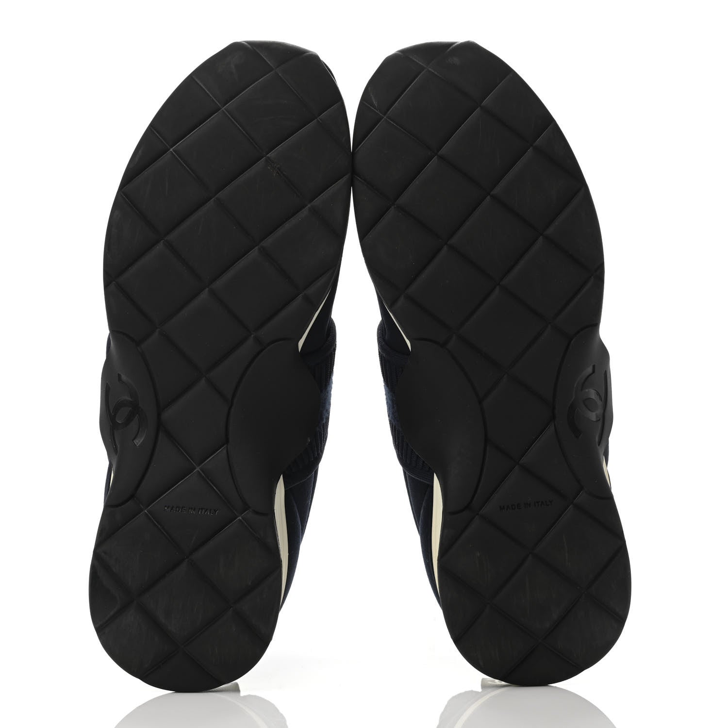 Chanel Stretch Fabric CC Sneakers 39 Blue 4 of 4