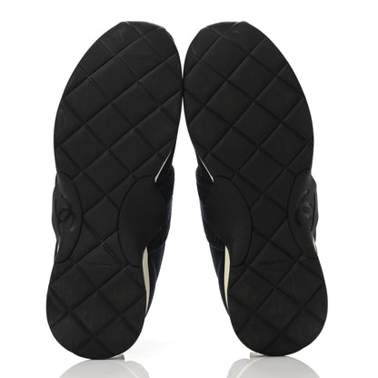 Chanel Stretch Fabric CC Sneakers 39 Blue 4 of 4