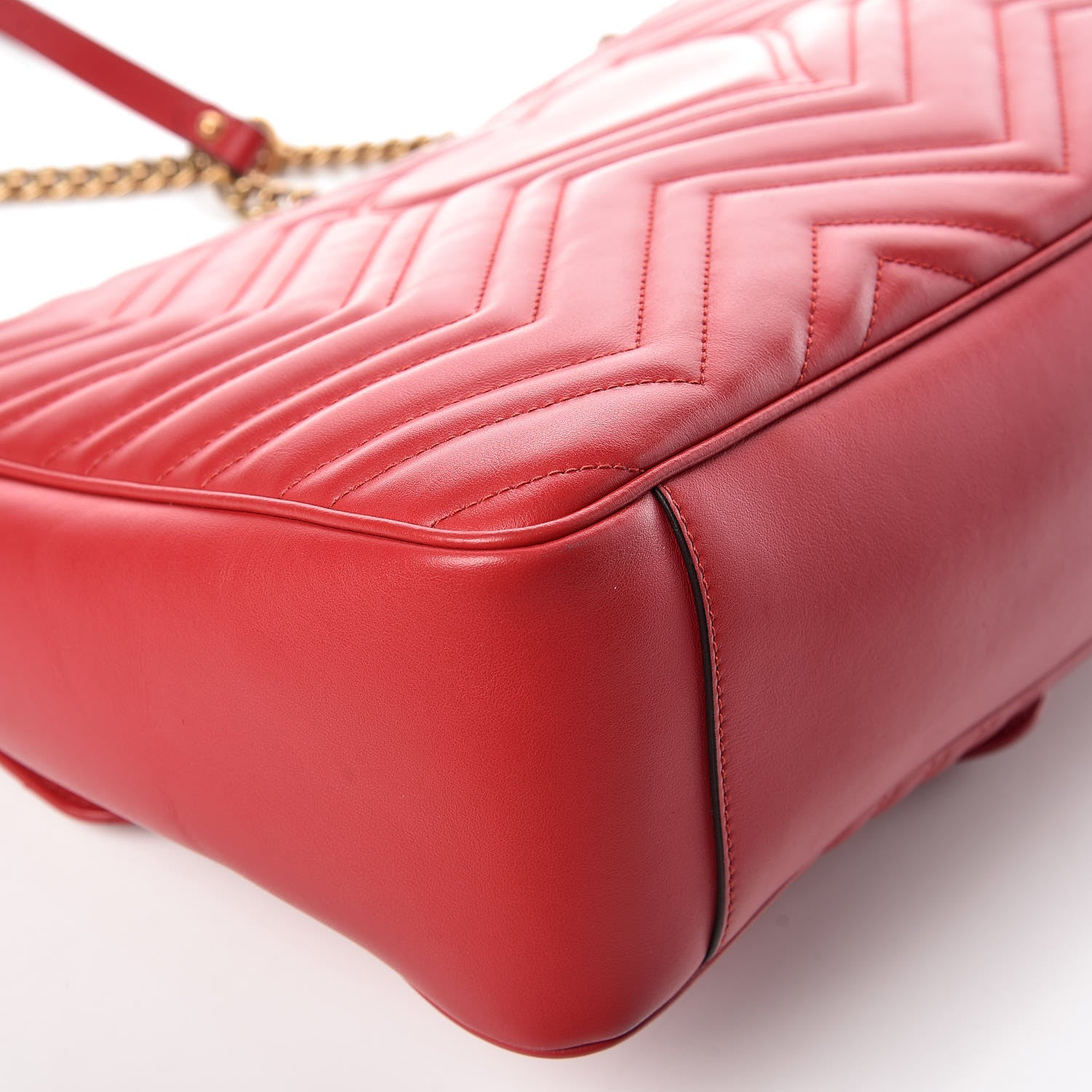 Gucci Calfskin Matelasse Large GG Marmont Shoulder Bag Hibiscus Red 14 of 14