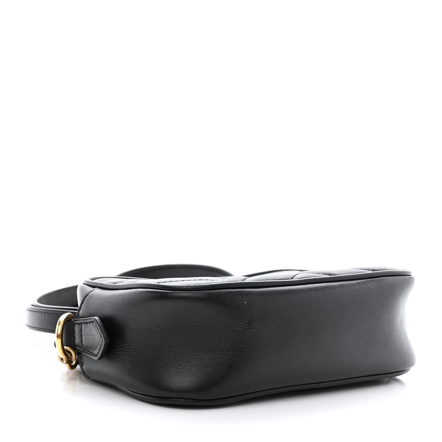 Gucci Calfskin Matelasse Mini GG Marmont Chain Shoulder Bag Black 4 of 13