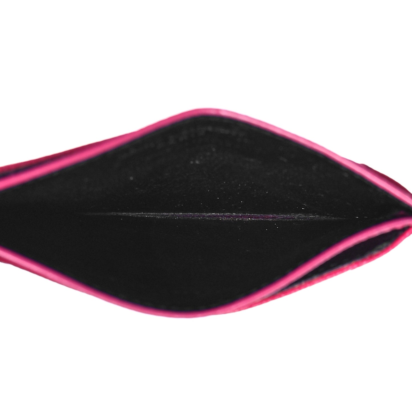 Grain De Poudre Matelasse Chevron Monogram Credit Card Case Fresh Fuxia