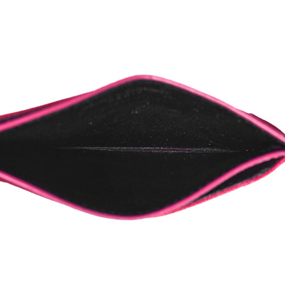 Saint Laurent Grain De Poudre Matelasse Chevron Monogram Credit Card Case Fresh Fuxia 5 of 8