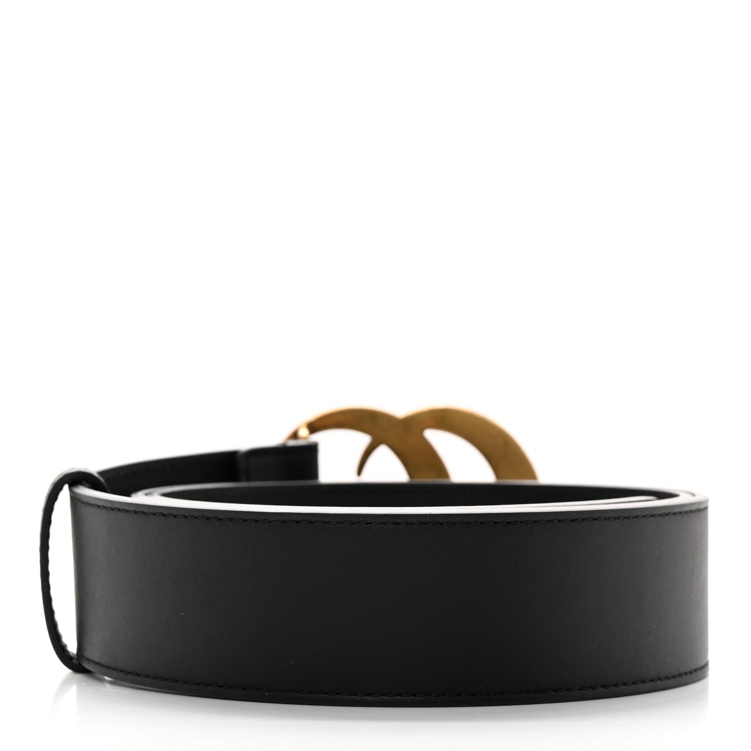 Gucci Moon Calfskin Pearl Double G 40mm Belt 95 38 Black Cream 2 of 8