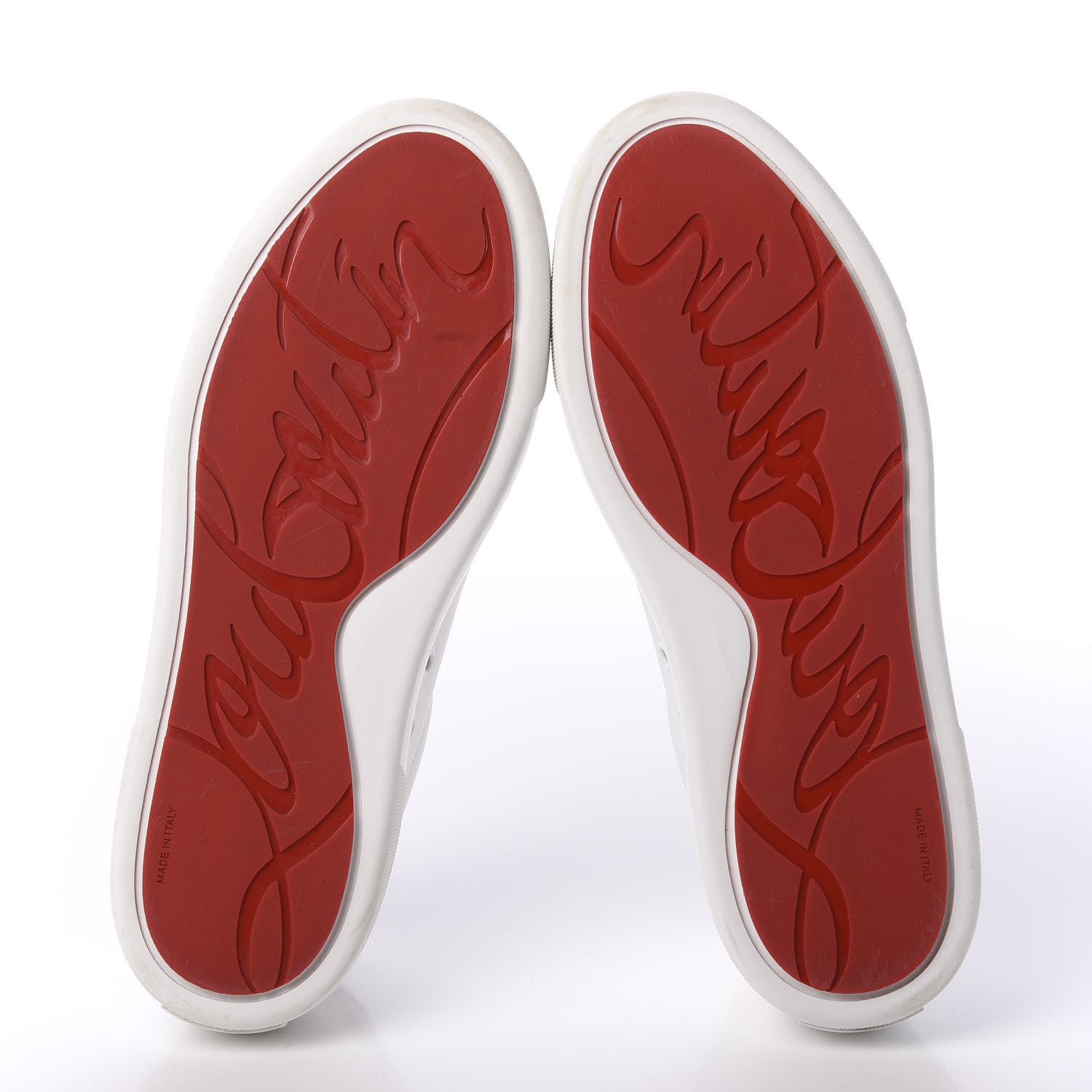Christian Louboutin Calfskin Patent Vieirissima Flat Sneakers 40.5 White Loubi 6 of 9