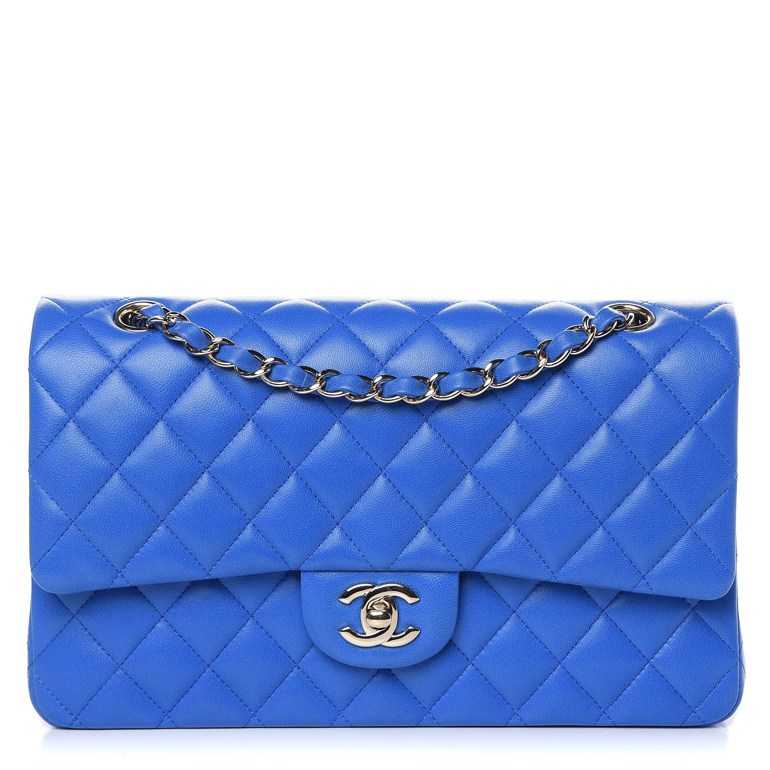 Chanel Lambskin Quilted Medium Double Flap Blue 1 of 13
