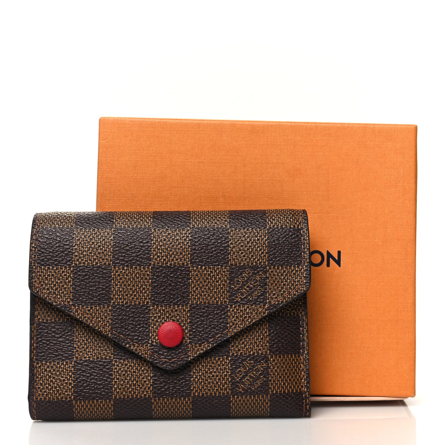 Damier Ebene Victorine Wallet Red