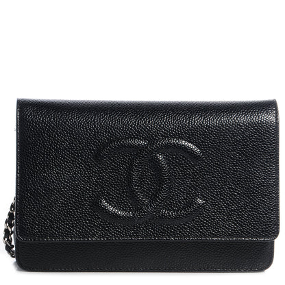 Chanel Caviar Timeless CC Wallet on Chain WOC Black 1 of 8