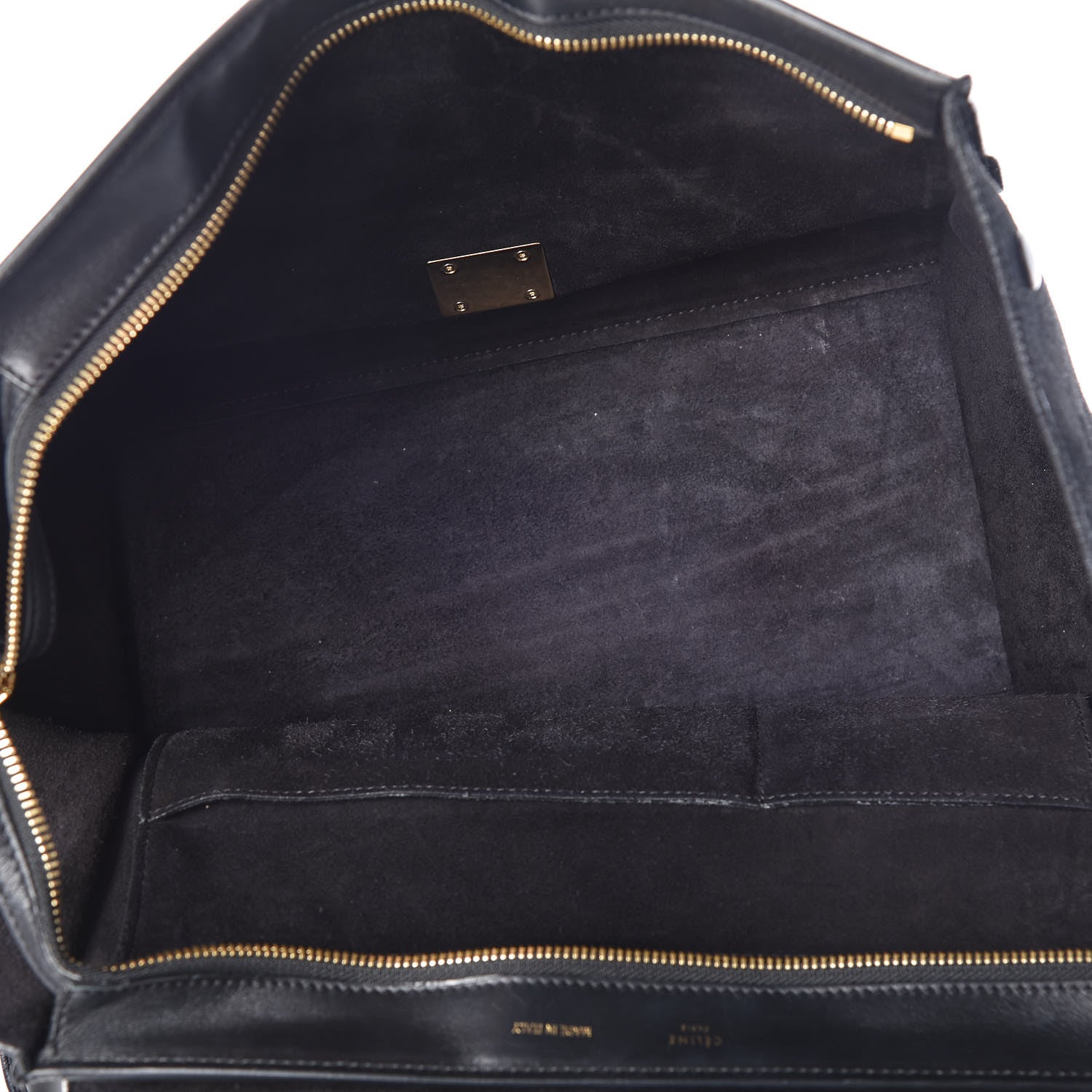 Celine Smooth Calfskin Suede Medium Bi-Color Trapeze Black 6 of 21